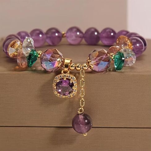 Crystal Bracelet for Women Pendant Beaded Stretch Bracelets Crystal Glass Bracelet Fashion Accessories Jewelry Gifts in Saudi Arabia
