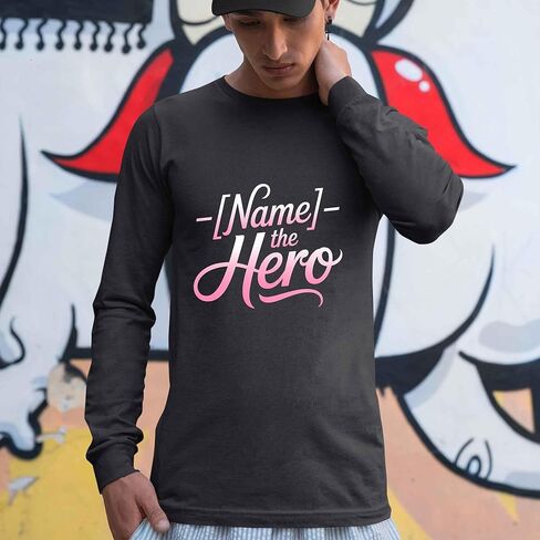 Fun Rank T-Shirt with Name Position Title Holders - The Hero Black in Saudi Arabia