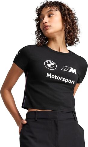 PUMA Women's Standard BMW MMS ESS Logo Tee, White in Saudi Arabia