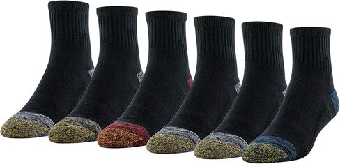 GOLDTOE Mens Fit Tec Cushion Quarter Socks, 6-pairs in Saudi Arabia