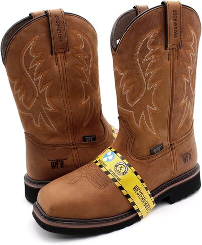 Laforst Men's Waterproof Composite Toe Puncture Resistant Cowboy Boot BRN in Saudi Arabia
