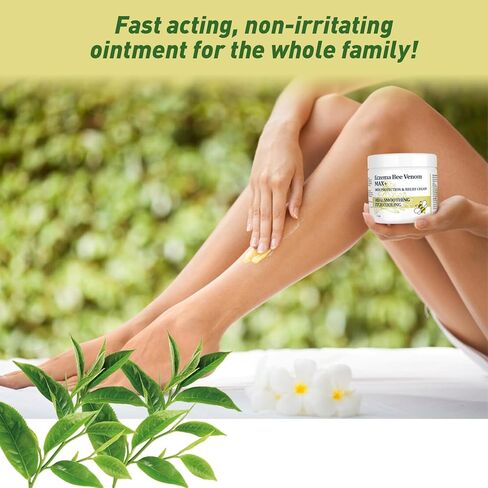 High Strength Bee Venom Cream, Dyshidrotic Eczema Ointment, Heat Rash, Itching, Eczema, Psoriasis, Leg, Stomach, Foot, Hand, Irritated Skin, All Age Care in Saudi Arabia