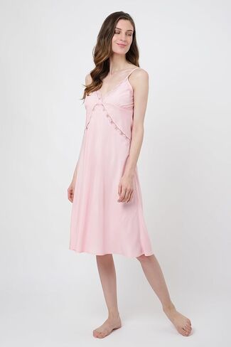 Miss Lavish London Women's Nightdress - Soft Viscose Nightgown Sleepwear for Women - Neckline Midi Dresses Gift for Teen in Kuwait