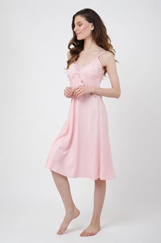 Miss Lavish London Women's Nightdress - Soft Viscose Nightgown Sleepwear for Women - Neckline Midi Dresses Gift for Teen in Kuwait