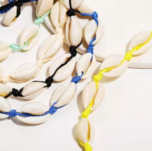 Women Colorful Cowrie Shell Braided Rope Summer Beach Bracelet Anklet Jewelry-Red in Saudi Arabia