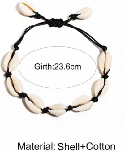 Women Colorful Cowrie Shell Braided Rope Summer Beach Bracelet Anklet Jewelry-Red in Saudi Arabia