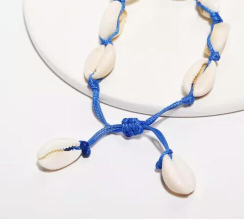 Women Colorful Cowrie Shell Braided Rope Summer Beach Bracelet Anklet Jewelry-Red in Saudi Arabia