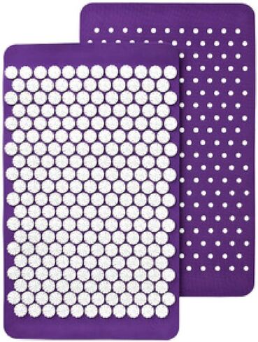 بساط العلاج بالضغط Spoonk AcuOM باللون الأرجواني - مركز وتهدئة عقلك، وتخفيف تصلب العضلات والألم - خفيف ومحمول وسهل التنظيف - مصنوع من مادة إعادة تدوير TPE - تتضمن حقيبة سفر in Kuwait