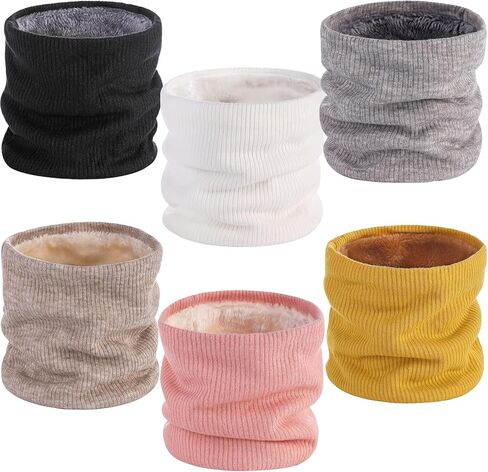 6pcs Winter Neck Warmer for Men Women,Knitted Thermal Fleece Neck Gaiter Windproof Face Cover Ski Mask in Kuwait
