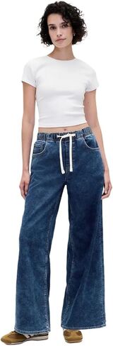 GAP Womens Pull-on Baggy Knit Denim Jean in Saudi Arabia