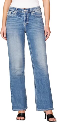 Miss Me Women's Exposed Paisley Faux Flap Pockets High-Rise Wide Leg Jeans in Saudi Arabia