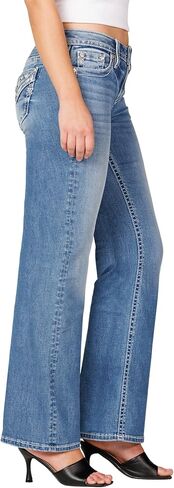 Miss Me Women's Exposed Paisley Faux Flap Pockets High-Rise Wide Leg Jeans in Saudi Arabia