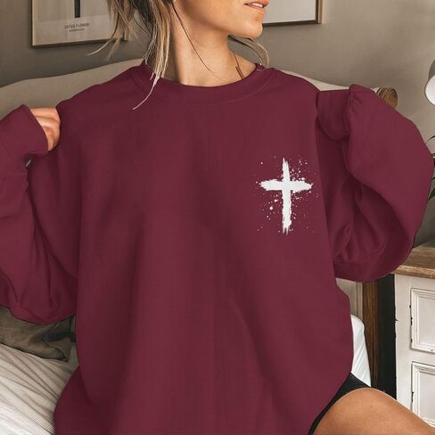 Women Christian Sweatshirt Psalms 91 Jesus Sweatshirts Religious Faith God Inspirational Pullover Oversized Tops in Saudi Arabia