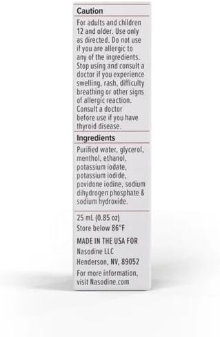 Nasodine® Nasal Spray – Nasal Cleanser 25 mL Bottle – Up to 180 Sprays – Supports Nasal Hygiene & Fresh in Saudi Arabia