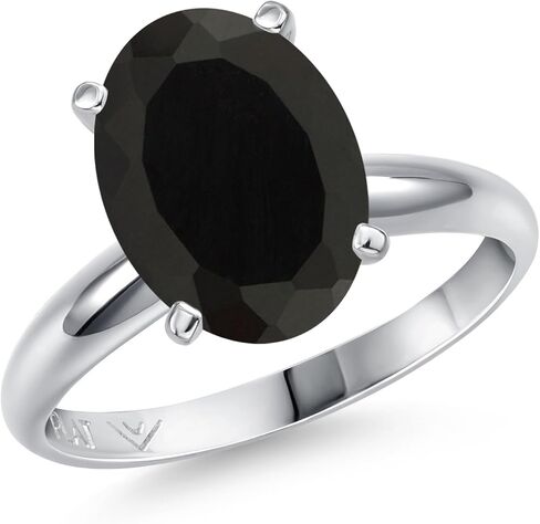 Gem Stone King Platinum Gemstone Birthstone Solitaire Engagement Ring | Oval Cut 11X9MM | PT900 | Wedding Engagement Anniversary Promise Solitaire Ring For Women | Sizes 5,6,7,8,9 in Saudi Arabia