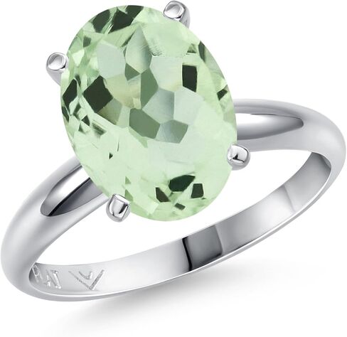 Gem Stone King Platinum Gemstone Birthstone Solitaire Engagement Ring | Oval Cut 11X9MM | PT900 | Wedding Engagement Anniversary Promise Solitaire Ring For Women | Sizes 5,6,7,8,9 in Saudi Arabia