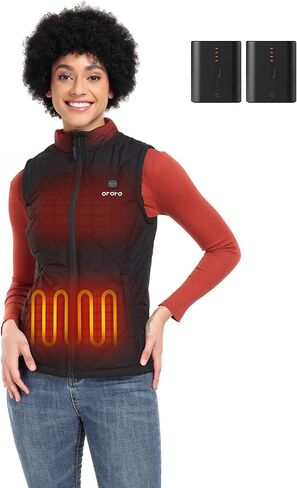 ORORO Women’s Heated Quilted Vest (Black, S) and Extra Battery in Saudi Arabia