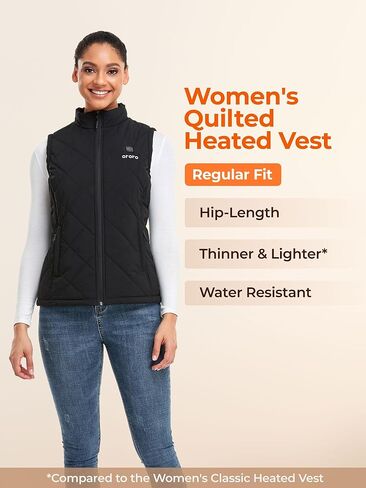 ORORO Women’s Heated Quilted Vest (Black, S) and Extra Battery in Saudi Arabia