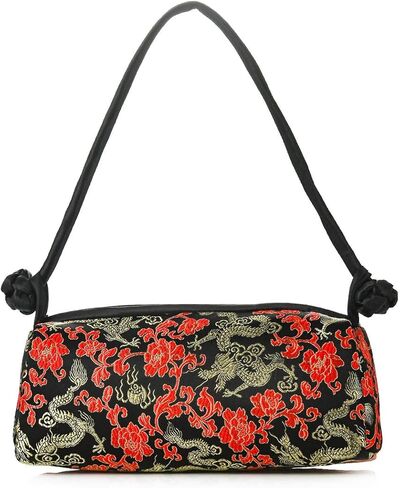 Women China Ethnic Vintage Top-handle Handbag Floral Embroidered Small Tote Shoulder Purse Wedding Party Evening Clutch Bag in Saudi Arabia
