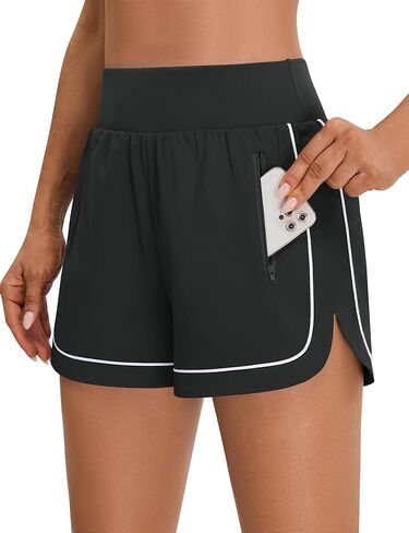 BMJL Women's Workout Shorts Athletic Running Shorts 2.5" High Waisted Gym Shorts Color Block Sporty Shorts in Saudi Arabia
