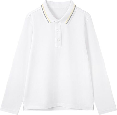 eton kidd Unisex Long Sleeve Polo Shirt Refined Ribbed Collar Classic Button Placket Durable Cotton Blend in Saudi Arabia