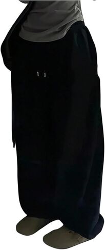GORGLITTER Women's Baggy Sweatpants Y2K Drawstring High Waisted Loose Long Pants with Pockets in Kuwait