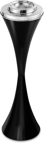 منفضة سجائر واقفة على الأرض مع غطاء، منفضة سجائر واقفة مقاس 60.96 سم، صينية رماد بمؤخرة السيجار مقاومة للرياح في الهواء الطلق، حامل صينية رماد قابل للفصل، منافض سجائر طويلة سهلة التنظيف، منافض سجائر ثابتة للاستخدام الخارجي أو الداخلي باللون الأسود in Kuwait