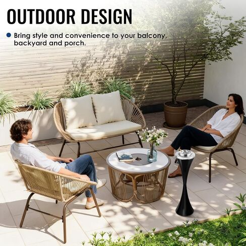 منفضة سجائر واقفة على الأرض مع غطاء، منفضة سجائر واقفة مقاس 60.96 سم، صينية رماد بمؤخرة السيجار مقاومة للرياح في الهواء الطلق، حامل صينية رماد قابل للفصل، منافض سجائر طويلة سهلة التنظيف، منافض سجائر ثابتة للاستخدام الخارجي أو الداخلي باللون الأسود in Kuwait