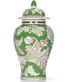 11″ Pink Ginger Jar with Lid Porcelain Stylized Songbirds Floral Temple Jar Chinoiserie Vase Chinese Style Ginger Jars Antique Home Decor for Interior Design in Saudi Arabia