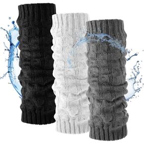 Geyoga 3 Pairs Waterproof Windproof Leg Warmer Knee Protector Knit Winter Long Leg Sleeve for Women Ballet Ice Skating Dance Birthday Christmas Winter Gift in Saudi Arabia