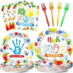 96Pcs Baby First Birthday Party Decorations for Boy 1st Birthday Tableware Set Paper Plates Napkins Nautical Blue One Birthday Dinnerware Set Party Favors Baby Show One Year Old Supplies for 24 Guests in Kuwait