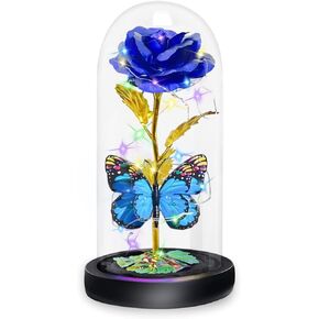 Mothers Day Rose Gifts for Women Butterfly Rose in Glass Dome, Forever Light Up Rose Birthday Gift for Mom Rose Gifts for Thanksgiving Christmas Mothers Day Valentines for Her in Saudi Arabia