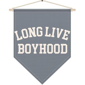 Play All Day Poster Hanger Frame, Boho Canvas Wall Art for Nursery Kids Room, Playroom Decor, Colorful Hanging Pennant Flag Banner, Birthday Gifts for Baby Boys Girls Toddler in Kuwait