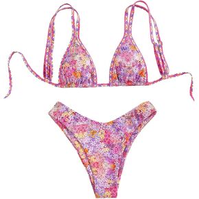 Floerns Women's 2 Piece Bikini Sets Floral High Waisted Swimsuit Triangle Bathing Suit in Saudi Arabia