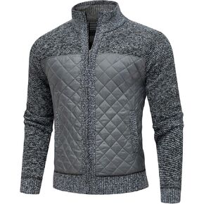 Men's Cardigan Sweaters Full Zip Stand Collar Casual Knitted Fall Winter Sweaters with Pockets in Saudi Arabia