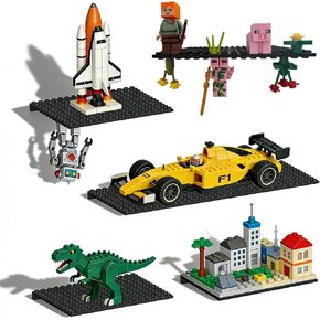 6 عبوات من الأرفف العائمة للجدار المتوافقة مع مكعبات بناء ليغو، مسامير مقاس 16 × 13 لعرض وحماية مشاريع ليغو المكتملة، أرفف عرض مزدوجة الجوانب لديكور الغرفة، أسود in Kuwait