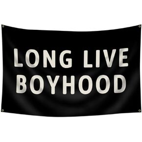 Long Live Boyhood Flag 3 * 5Ft Banner Boy Nursery Decor Wall Hanging Banner Decor for Nursery Playroom Toddler Room Boys Kids Room (Black) in Saudi Arabia