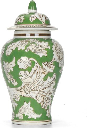 11″ Pink Ginger Jar with Lid Porcelain Stylized Songbirds Floral Temple Jar Chinoiserie Vase Chinese Style Ginger Jars Antique Home Decor for Interior Design in Saudi Arabia