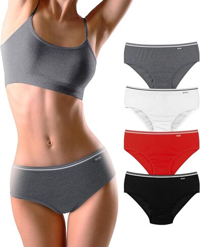 SO-EN Women's Bikini Cotton Blend Underwear, Assorted color, Pack of 6. (BBCZ6-476) in Saudi Arabia