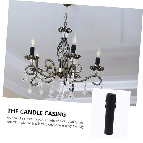 TEHAUX 20pcs Teardrop Candle Sleeves for Chandelier Plastic Candelabra Base Socket Covers Easy to Install Candle Lamp Holder Tubes in Saudi Arabia