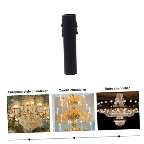TEHAUX 20pcs Teardrop Candle Sleeves for Chandelier Plastic Candelabra Base Socket Covers Easy to Install Candle Lamp Holder Tubes in Saudi Arabia