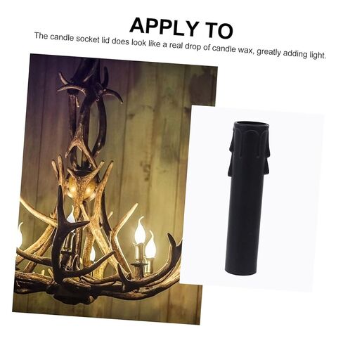 TEHAUX 20pcs Teardrop Candle Sleeves for Chandelier Plastic Candelabra Base Socket Covers Easy to Install Candle Lamp Holder Tubes in Saudi Arabia