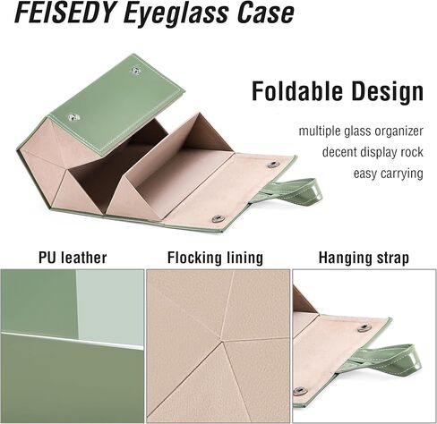 FEISEDY منظم النظارات الشمسية 5 فتحات حافظة نظارات السفر، حامل نظارات معلق عصري من جلد البولي يوريثان حافظة نظارات B0087 in Kuwait