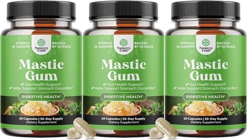 High Strength Mastic Gum Capsules - Herbal Digestion Supplement Providing Upset Stomach Relief for Adults - Vegan Non-GMO Gluten Free & Made in US GMP Facility - Gentle & Soothing (30 Servings) in Saudi Arabia