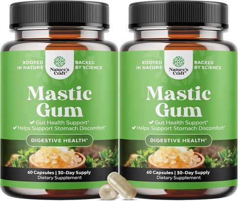High Strength Mastic Gum Capsules - Herbal Digestion Supplement Providing Upset Stomach Relief for Adults - Vegan Non-GMO Gluten Free & Made in US GMP Facility - Gentle & Soothing (30 Servings) in Saudi Arabia