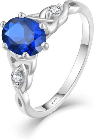 Celtic Knot Rings 925 Sterling Silver Infinity Promise Engagement Ring Oval Cut Birthstone Jewelry for Women in Saudi Arabia