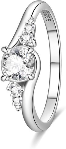 925 Sterling Silver Engagement Rings with Cubic Zirconia Engagement and Promise Eternity Ring for Women Size 7-9 in Saudi Arabia