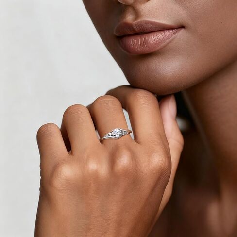 925 Sterling Silver Engagement Rings with Cubic Zirconia Engagement and Promise Eternity Ring for Women Size 7-9 in Saudi Arabia