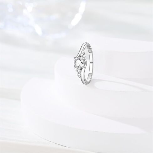 925 Sterling Silver Engagement Rings with Cubic Zirconia Engagement and Promise Eternity Ring for Women Size 7-9 in Saudi Arabia