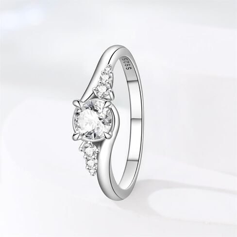 925 Sterling Silver Engagement Rings with Cubic Zirconia Engagement and Promise Eternity Ring for Women Size 7-9 in Saudi Arabia